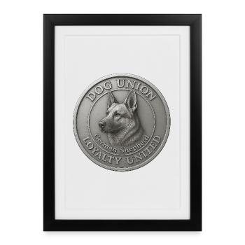 Berger allemand – Loyalty United – Dog Union - Affiche encadrée (27 × 37 cm) - noir - Devant