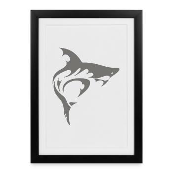 Requin - Affiche encadrée (27 × 37 cm) - noir - Devant