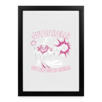 Out of Spells but not out of Shells - Cool Wizard  - Framed poster (27 × 37 cm) - black - Front