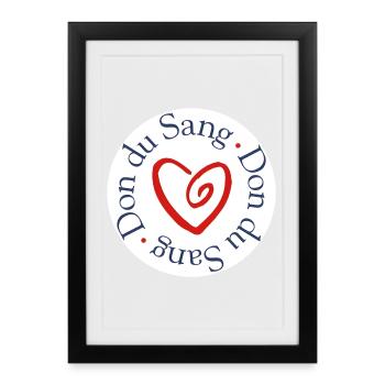 Blood Donation Heart Solidarity - Framed poster (27 × 37 cm) - black - Front