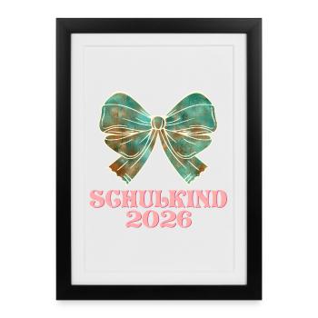 Schoolchild 2026 School Enrollment Girls - Framed poster (27 × 37 cm) - black - Front