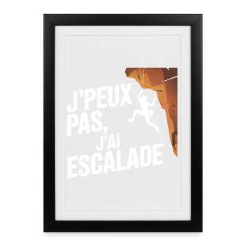 j'peux pas j'ai escalade - Affiche encadrée (27 × 37 cm) - noir - Devant