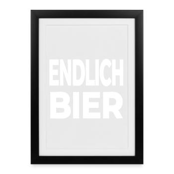 Bière - Affiche encadrée (27 × 37 cm) - noir - Devant