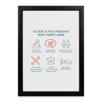 Bricolage et Temps Libre - Affiche encadrée (27 × 37 cm) - noir - Devant