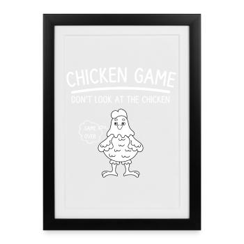 Chicken Game Humor Gamer - Framed poster (27 × 37 cm) - black - Front