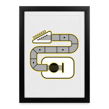 Abstract Guitar Art - Framed poster (27 × 37 cm) - black - Front