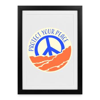 Protect Your Peace Mental Health Mindfulness - Framed poster (27 × 37 cm) - black - Front