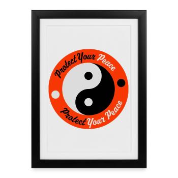 Protect Your Peace Mental Health Mindfulness - Framed poster (27 × 37 cm) - black - Front