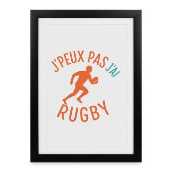 I can't I have rugby - Framed poster (27 × 37 cm) - black - Front