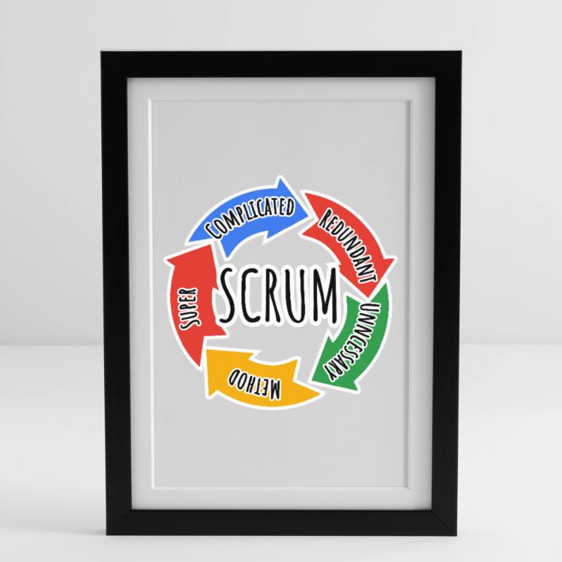 Scrum Framework for Agile Working in Development Framed poster (27 × 37 cm)