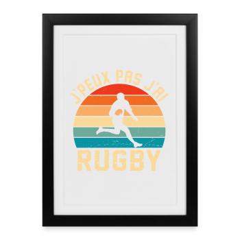 I can't I have rugby gift rugby - Framed poster (27 × 37 cm) - black - Front
