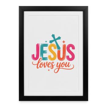 Jesus loves You - Framed poster (27 × 37 cm) - black - Front