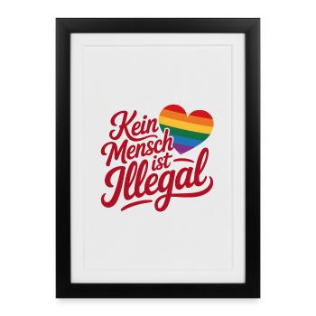 Personne n’est illégal - Logo Cool Pride - Affiche encadrée (27 × 37 cm) - noir - Devant