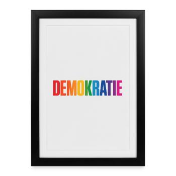Democracy - Cool Pride Logo - Framed poster (27 × 37 cm) - black - Front