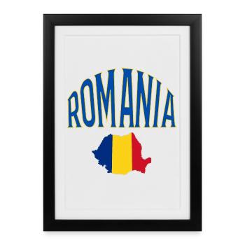 Roumanie - Affiche encadrée (27 × 37 cm) - noir - Devant