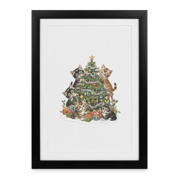 Süße Weihnachtskätzchen – Niedliches XMAS Katzenmo - Framed poster (27 × 37 cm) - black - Front