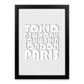SCHWERIN METROPOLIS - Framed poster (27 × 37 cm) - black - Front