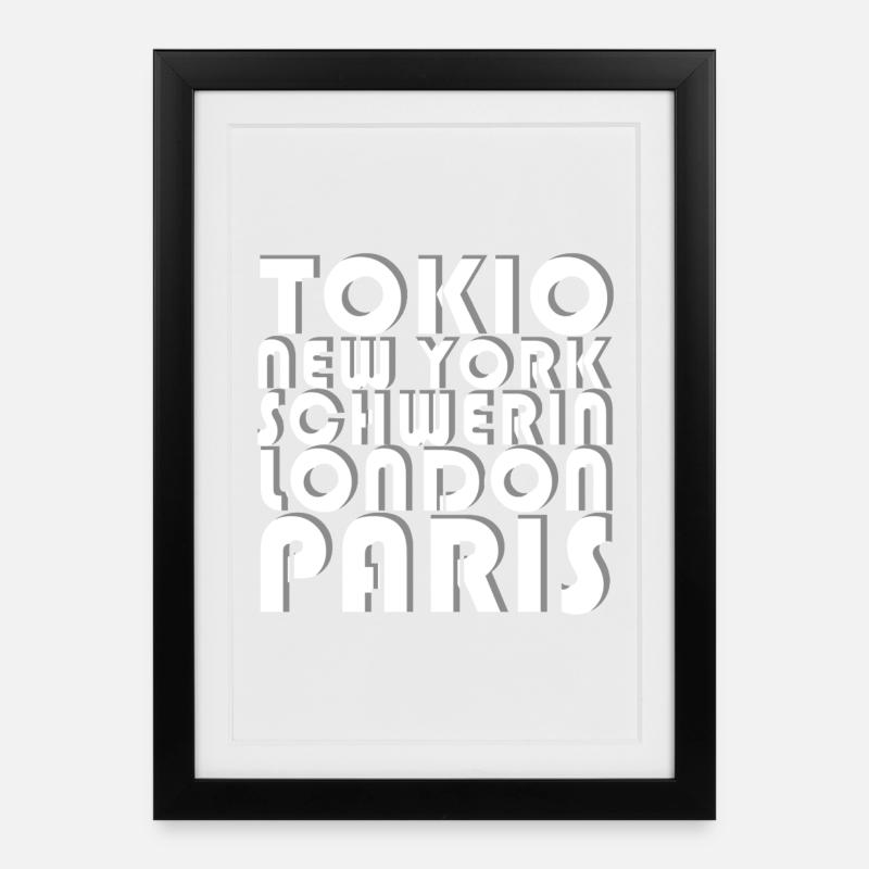 METROPOLE SCHWERIN - Gerahmtes Poster (27 × 37 cm) - Schwarz