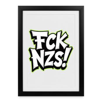 FCK NZS Statement against Racism - Framed poster (27 × 37 cm) - black - Front