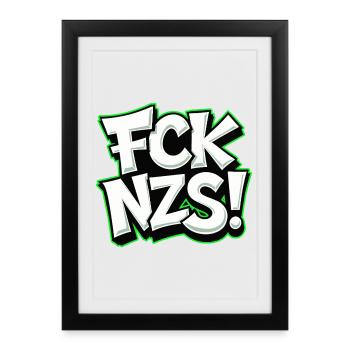 FCK NZS Statement against Racism - Framed poster (27 × 37 cm) - black - Front