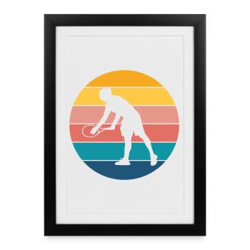 tennis - Affiche encadrée (27 × 37 cm) - noir - Devant