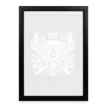 Logo des sports de chasse - Affiche encadrée (27 × 37 cm) - noir - Devant