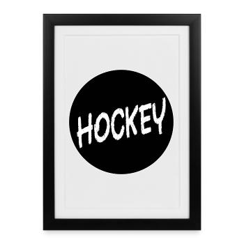 Joueur de hockey - Affiche encadrée (27 × 37 cm) - noir - Devant
