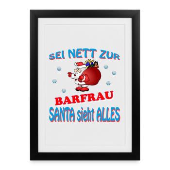 SANTA BARMAID - Framed poster (27 × 37 cm) - black - Front