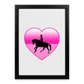 Chevaux - Affiche encadrée (27 × 37 cm) - noir - Devant