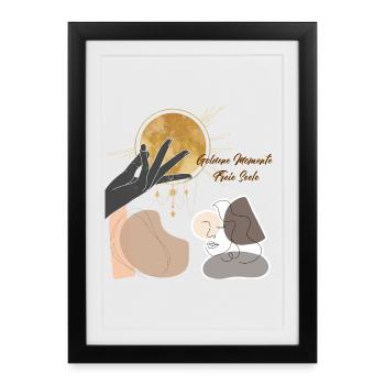 Golden Moment Hand to the Circle of the Sun - Framed poster (27 × 37 cm) - black - Front