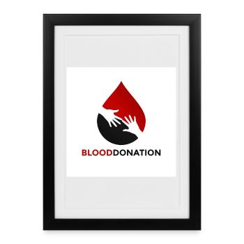 Blood Donation Hands Emblem - Framed poster (27 × 37 cm) - black - Front