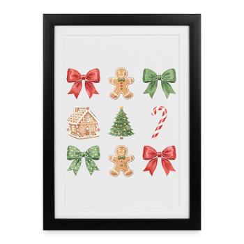 Parade de Noël fantaisiste hivernale - Affiche encadrée (27 × 37 cm) - noir - Devant