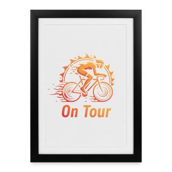 Cyclists On Tour - Framed poster (27 × 37 cm) - black - Front