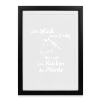Glück der Erde auf dem Rücken der Pferde - Gerahmtes Poster (27 × 37 cm) - Schwarz - Vorne