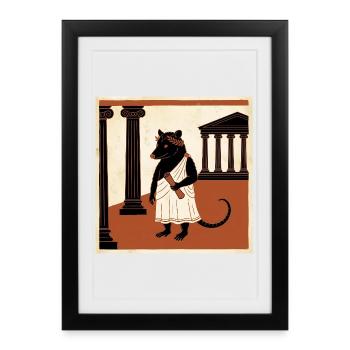 Rat romain dans Toge dans l’Antiquité - Affiche encadrée (27 × 37 cm) - noir - Devant