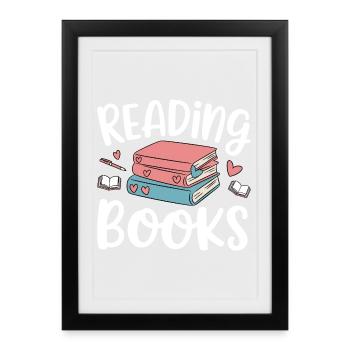 Reading Books - Framed poster (27 × 37 cm) - black - Front