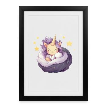 Unicorn Dream Friend in the Star Swirl - Framed poster (27 × 37 cm) - black - Front