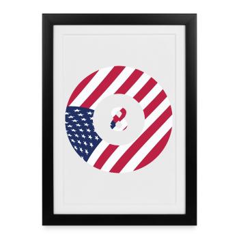 Joueur de billard patriotique du drapeau 8 des États-Unis - Affiche encadrée (27 × 37 cm) - noir - Devant