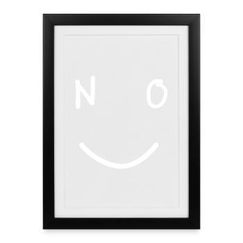NO. Minimal Smile Statement Trend - Framed poster (27 × 37 cm) - black - Front