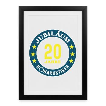 Hearing aid acoustician anniversary 20 years 20th anniversary - Framed poster (27 × 37 cm) - black - Front