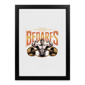 Le besoin - Mèmes de fitness allemands - Affiche encadrée (27 × 37 cm) - noir - Devant