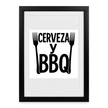 Digital Design "Beer & BBQ" - Framed poster (27 × 37 cm) - black - Front