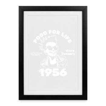 70. Birthday Pogo for life since 01/1956 - Framed poster (27 × 37 cm) - black - Front