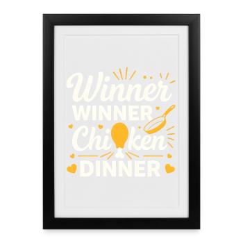 Winner Winner Chicken Dinner Tee - Framed poster (27 × 37 cm) - black - Front