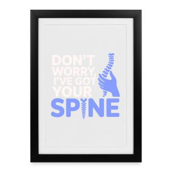 Chiropractor Keep Your Spine In Line Professional  - Framed poster (27 × 37 cm) - black - Front