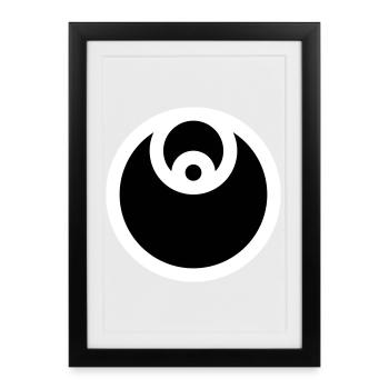 Emblème circulaire rempli - Affiche encadrée (27 × 37 cm) - noir - Devant