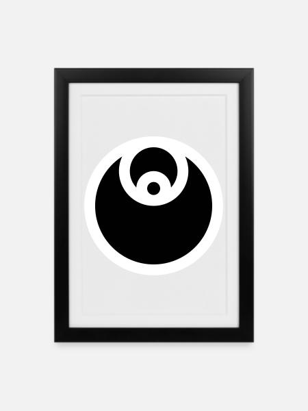 Circle Emblem Filled - Framed poster (27 × 37 cm) - black