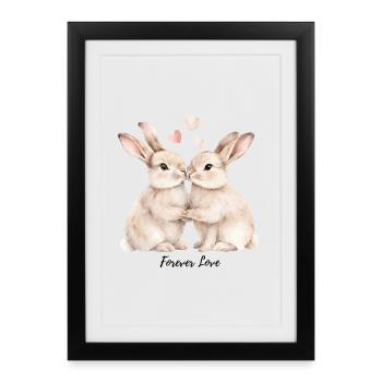 Forever Love – Cute bunnies for Valentine's Day - Framed poster (27 × 37 cm) - black - Front