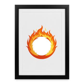 Anneau de feu - Affiche encadrée (27 × 37 cm) - noir - Devant