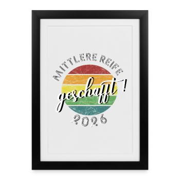 Mittlere Reife Realschulabschluss 2026 Gift - Framed poster (27 × 37 cm) - black - Front